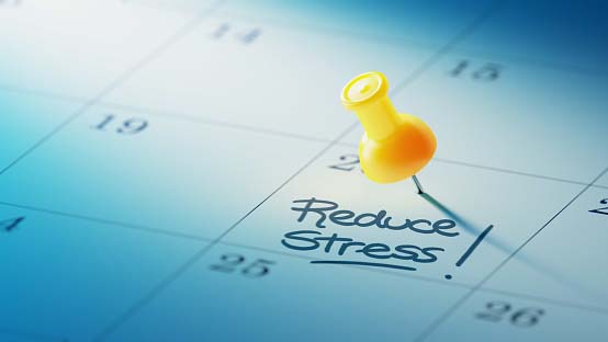 reduce stress pinned on calendar